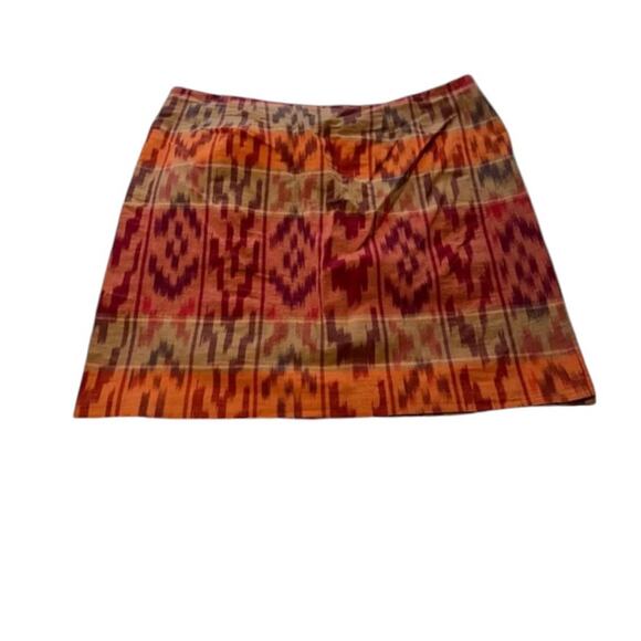Lauren Ralph Lauren True Wrap Skirt Above Knee Geo Motif Ruffle Ikat Fall NEW 20 - Picture 4 of 11
